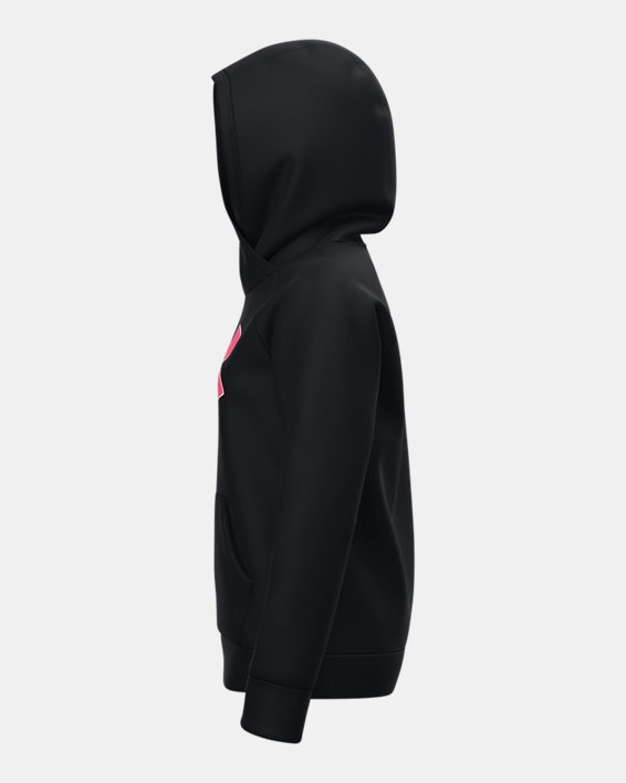 Girls' UA Rival Fleece Logo Hoodie, Black, pdpMainDesktop image number 5